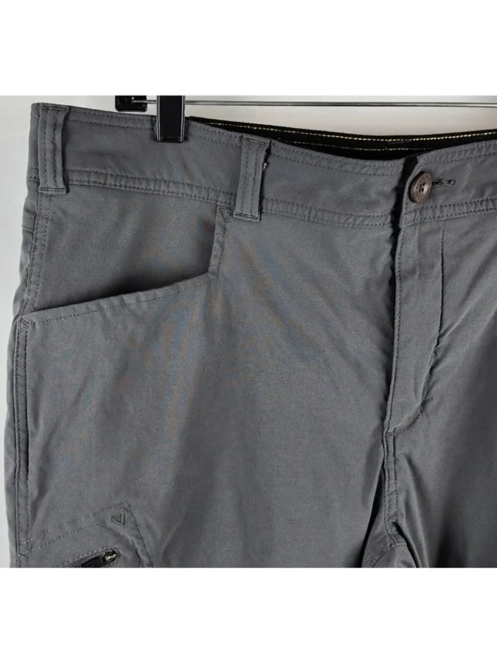 Eddie Bauer Travex Pants Mens 38x30 Guide Pro Lined Gray Nylon Hiking